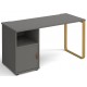 Cairo Straight Desk with Brass Leg and Integrated Cupboard